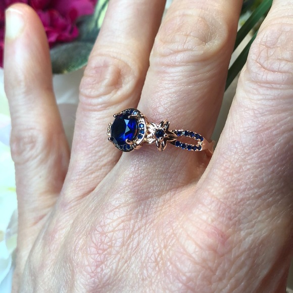 New! Rose gold/sapphire ring size 9 - Picture 5 of 7